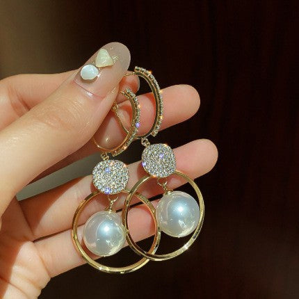 Pearl Circle Minimalist Hoops