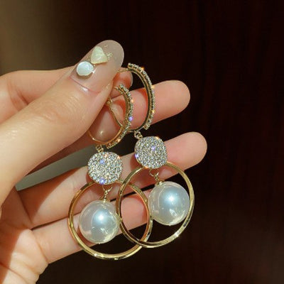 Pearl Circle Minimalist Hoops