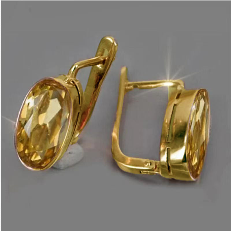 Floral Green Gemstone Ear Drops