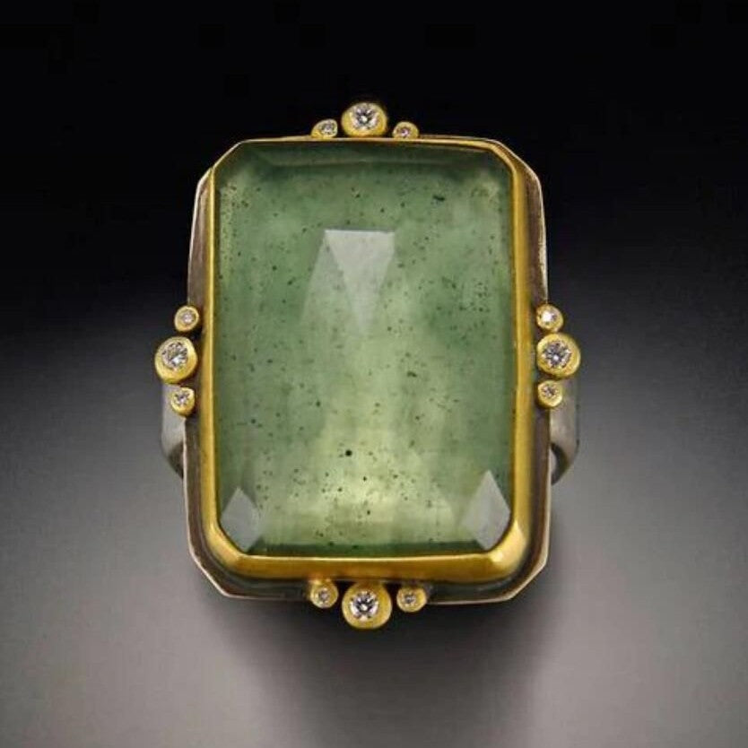 Geometric Wide Face Heavy Work Ring