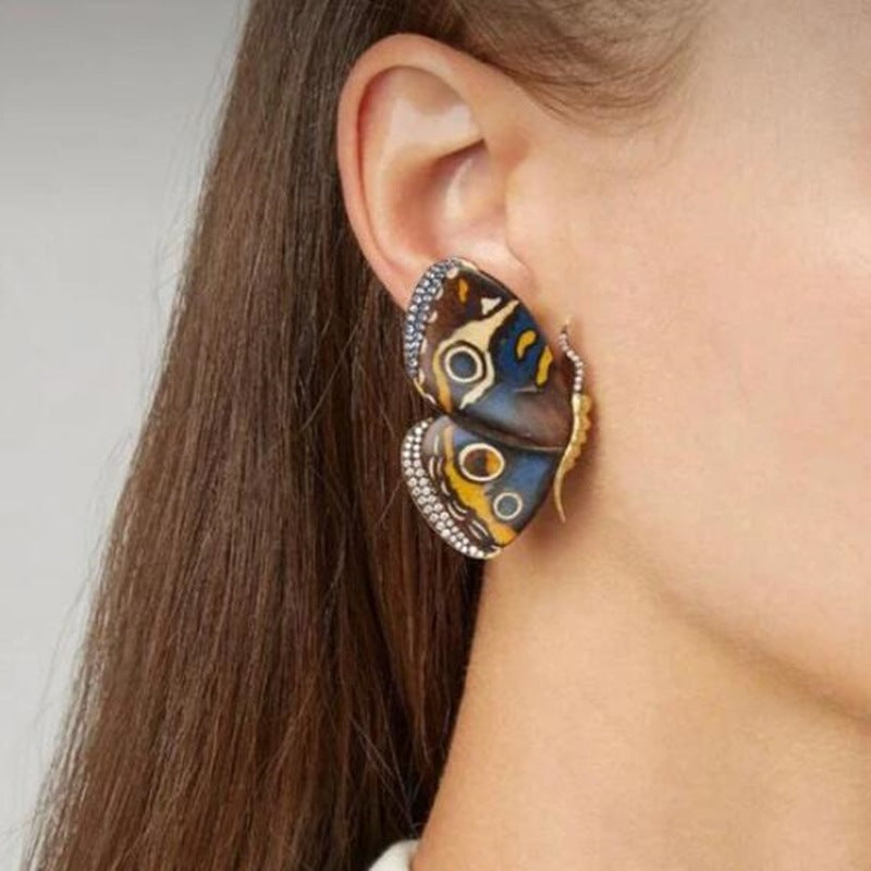 Painted Butterfly Bohemian Studs