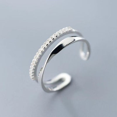 Double Layer Hollow Open Adjustable Ring