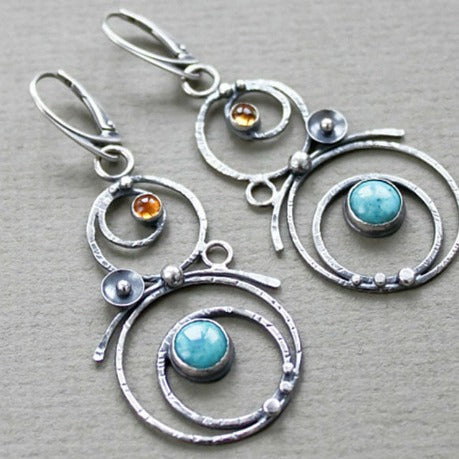 Blue Stone Handcrafted Earrings