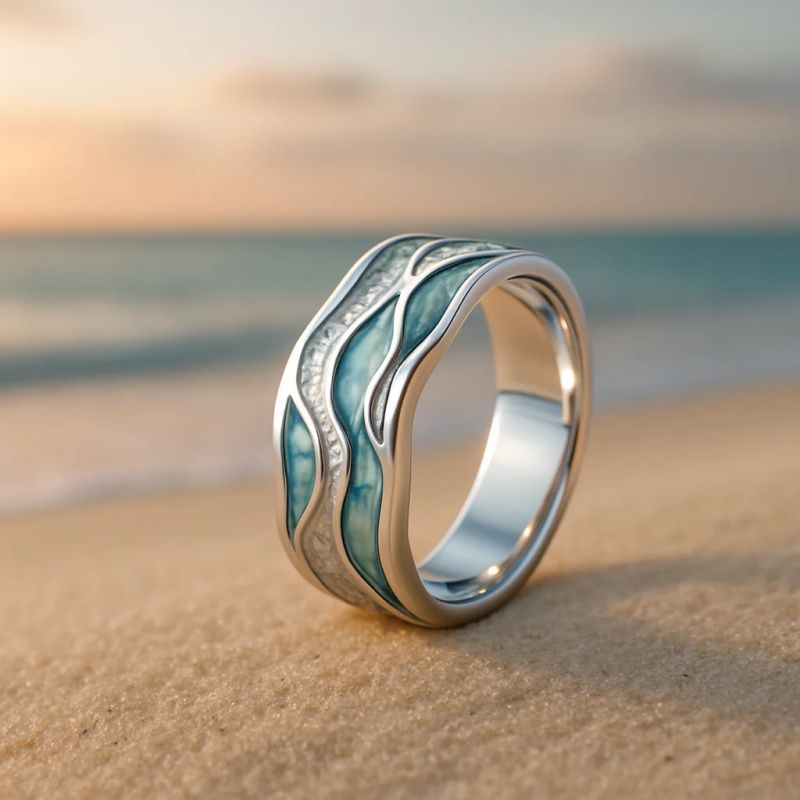 Ocean Wave Band Ring | Beach Vacation Jewelry