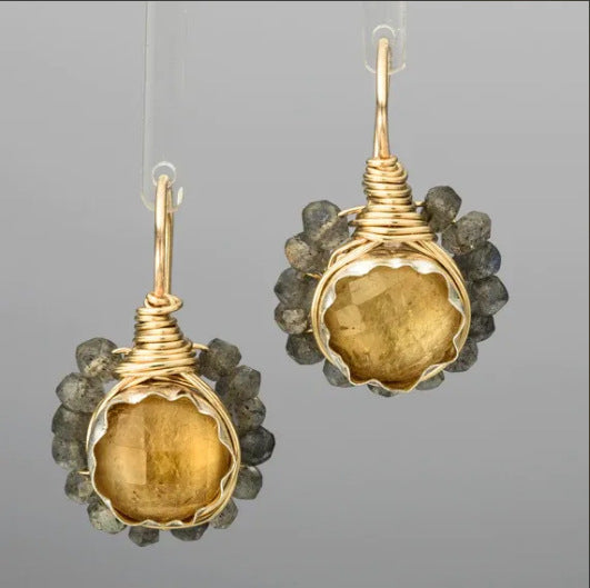 Geometric Diamond Accent Statement Earrings