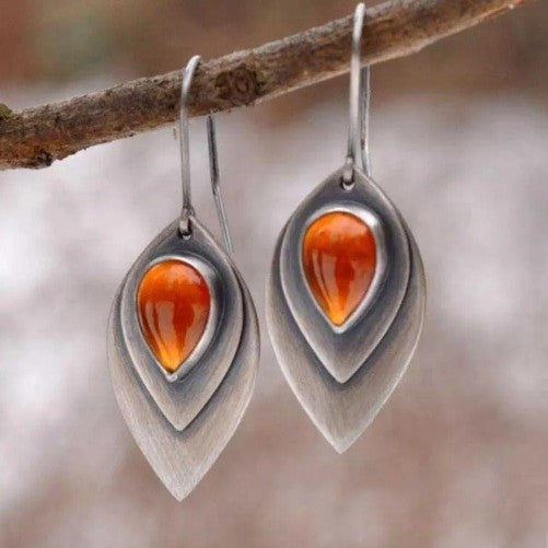 Waterdrop Leaf Tribal Earrings