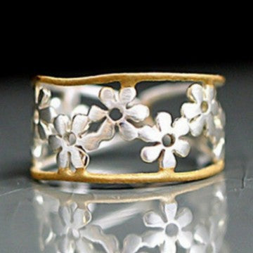 Adjustable Sunflower Openwork Ring | Vintage Accessories