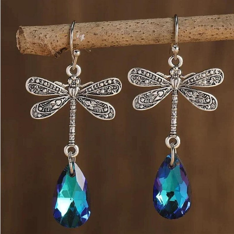 Engraved Sapphire Waterdrop Earrings