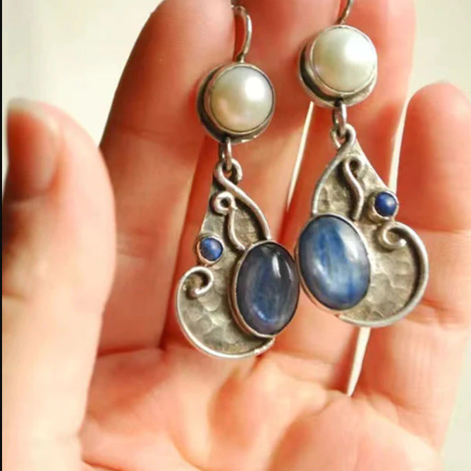 Tribal Stone Drop Ear Hooks