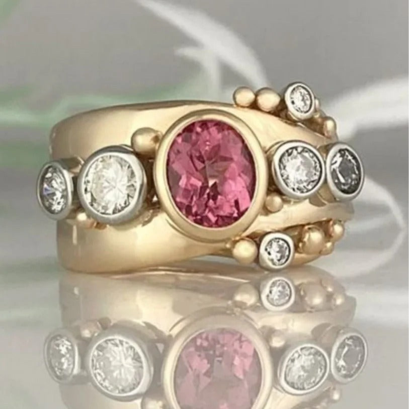 Heavy Work Exaggerated Inlaid Ring