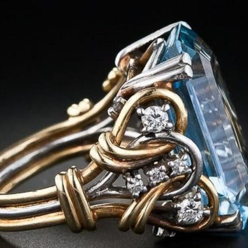 Geometric Openwork Zircon Ring | French Vintage Jewelry