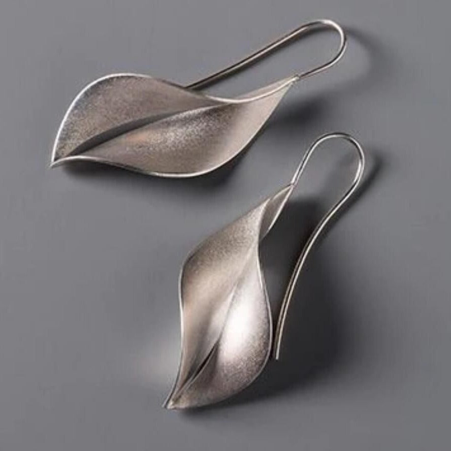 Leaf Shaped Ear Hook Earrings