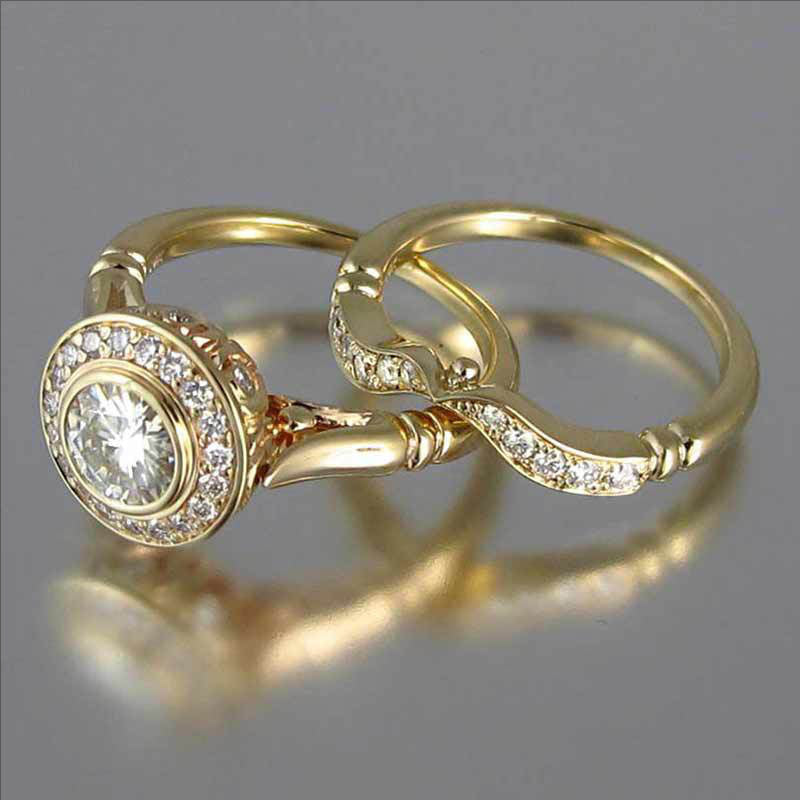 Gold Micro-Pavé Diamond Stack Rings