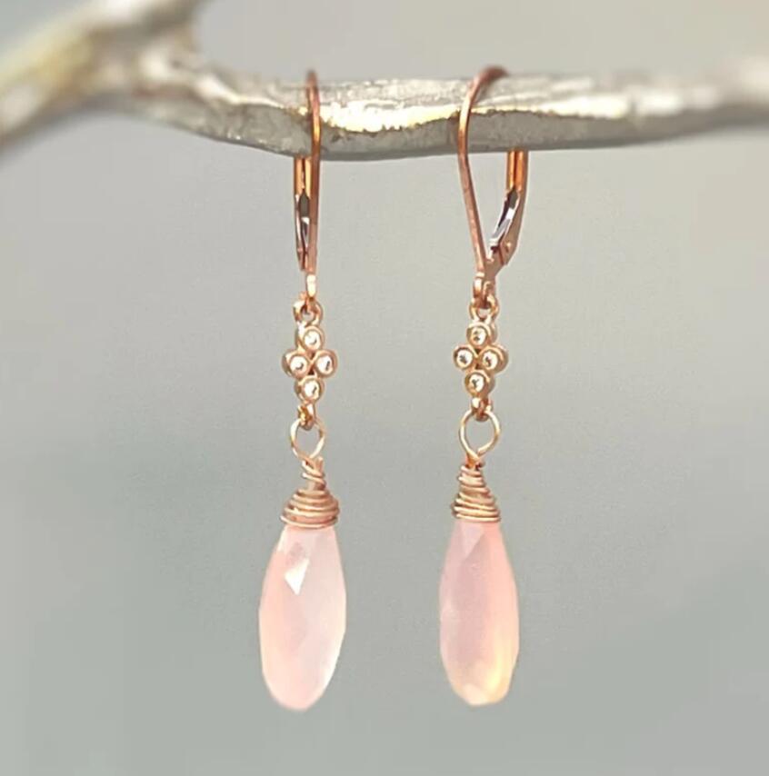 Purple Gemstone Geometric Ear Drops