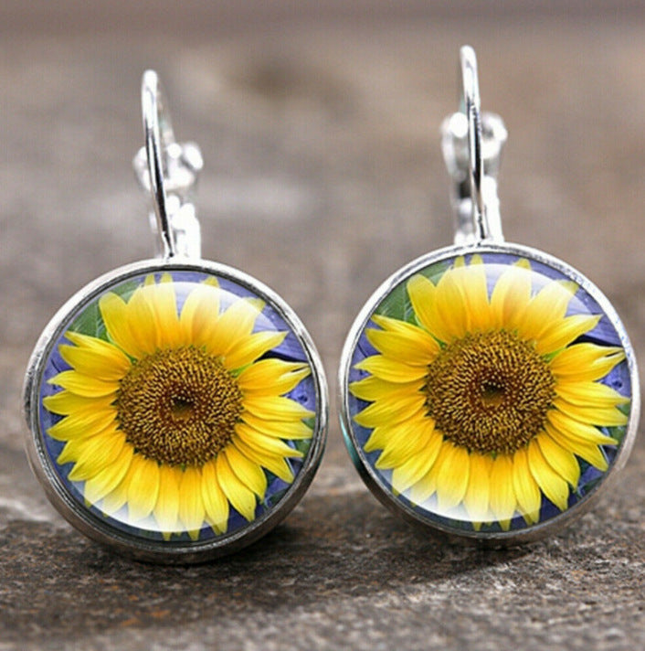 Sunflower Pendant Earrings