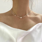 Korean style simple freshwater pearl necklace