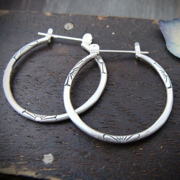 Textured Geometric Hoop Earrings
