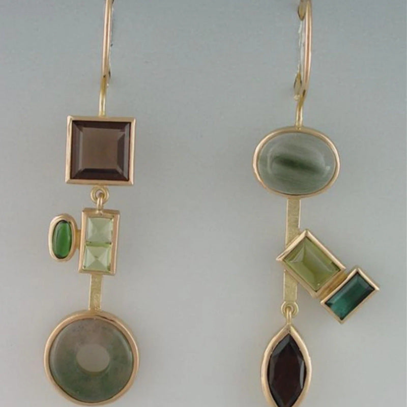 Irregular Geometric Stone Earrings