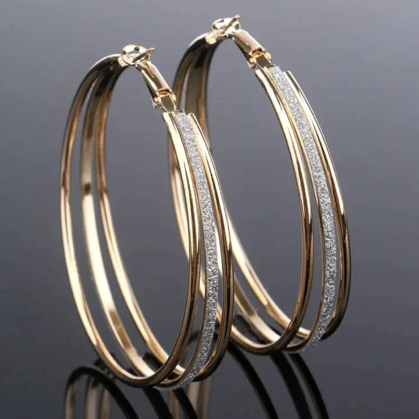 Layered Matte Textured Hoop Earrings