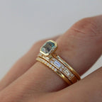 Gold-plated ring with aquamarine crystals