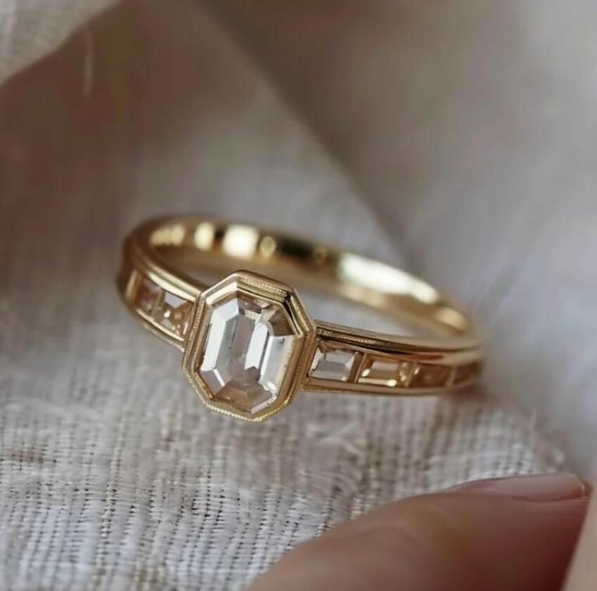 Minimalist Gold Moissanite Ring