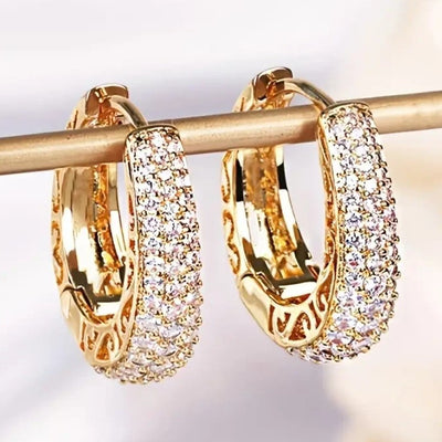 Diamond-Encrusted Openwork Hoops