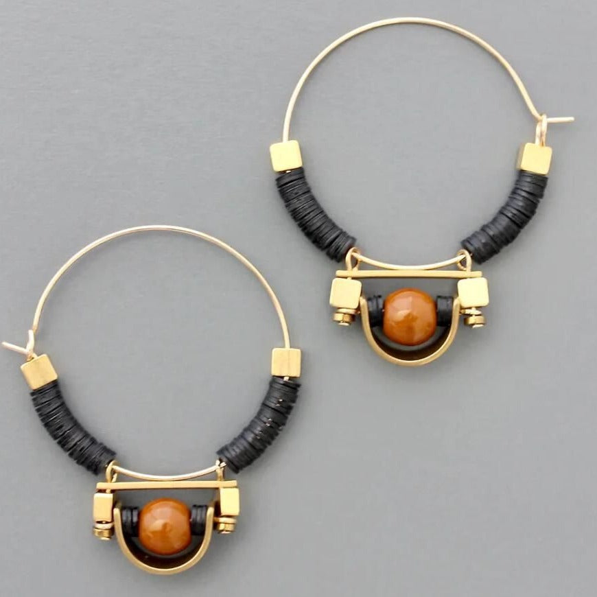 Rope Bead Hollow Drop Earrings