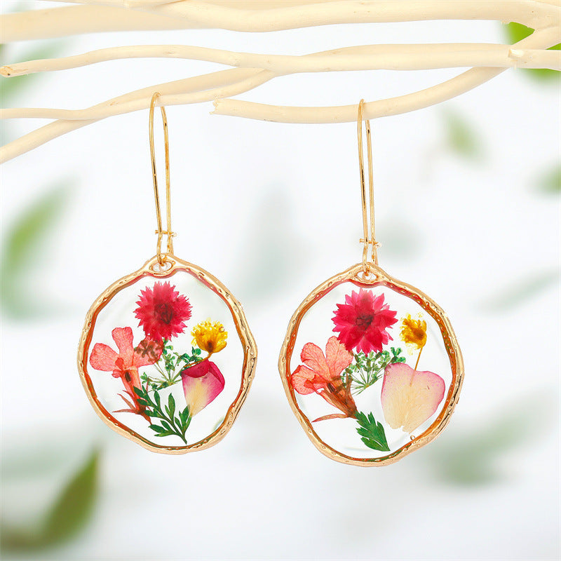 Resin Dried Flower Earrings