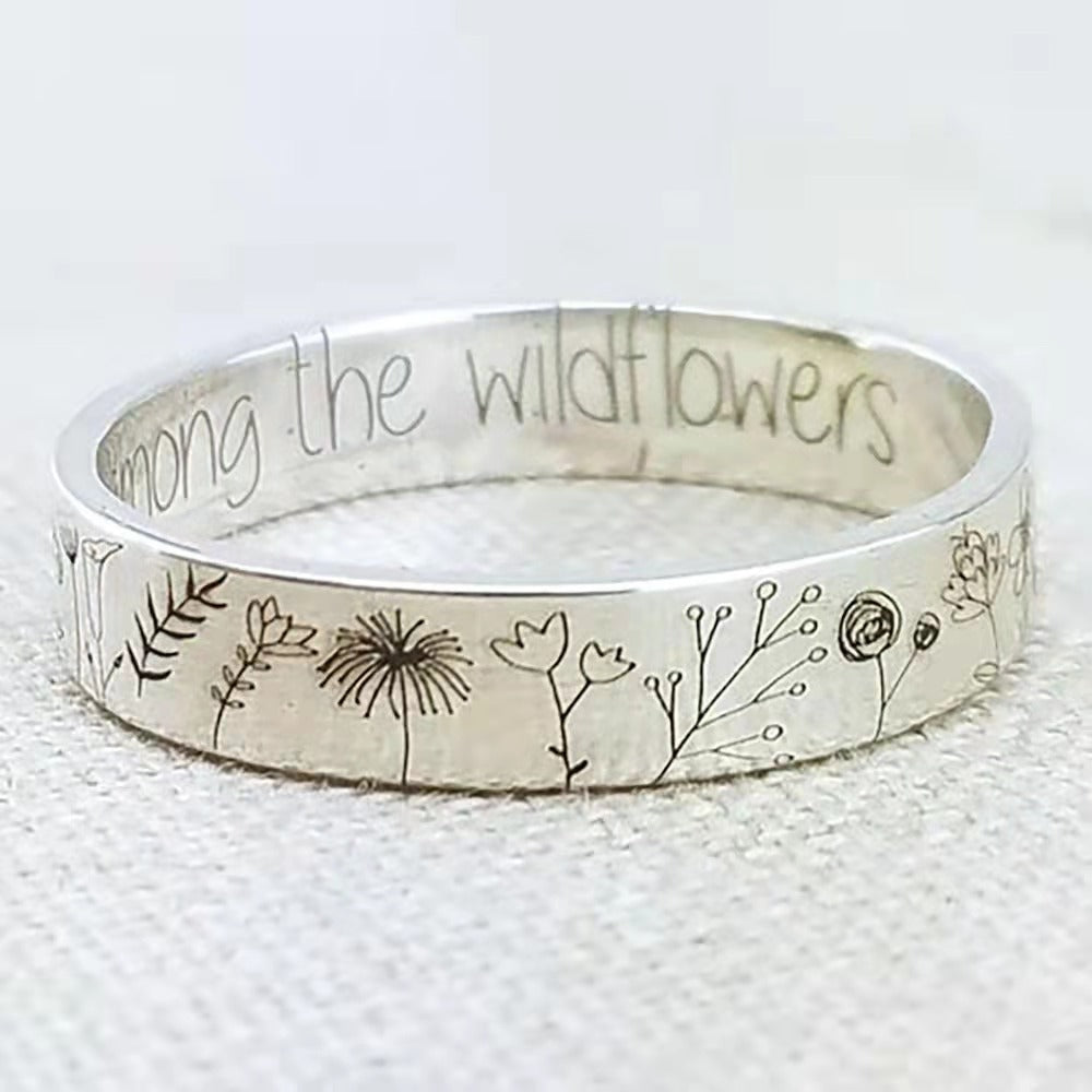 Dandelion Letter Ring