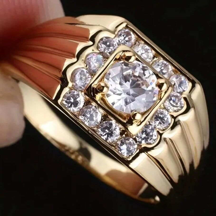 Heavy Work Wide Band Zircon Ring