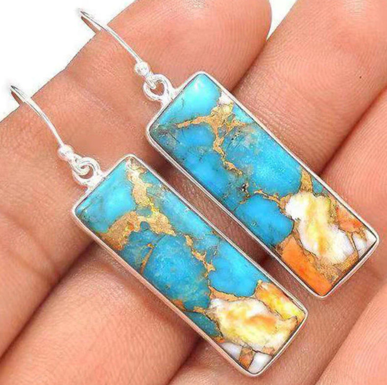 Square Rainbow Glass Earrings