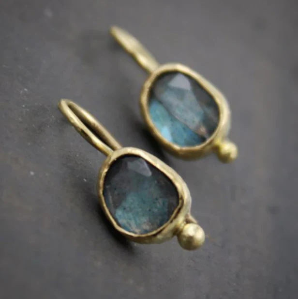Amazonite Moonstone Oval Ear Drops