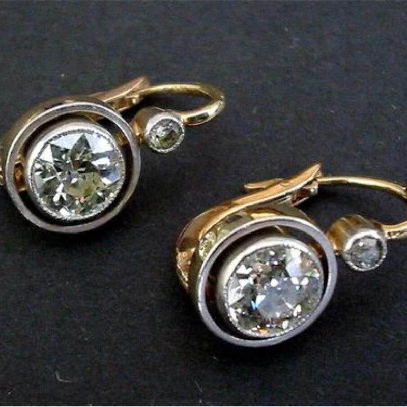 Gold Diamond Clip-On Earrings