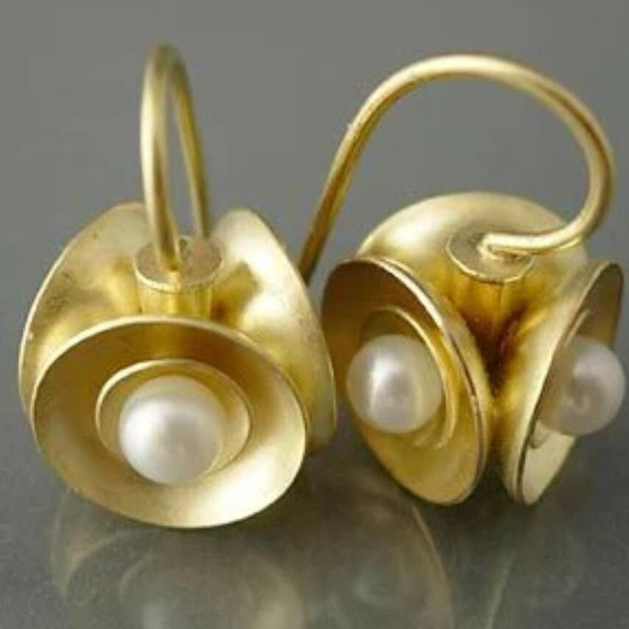 Bohemian Lily Bell Pearl Earrings