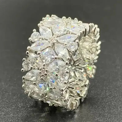 Ice Flower Zircon Ring