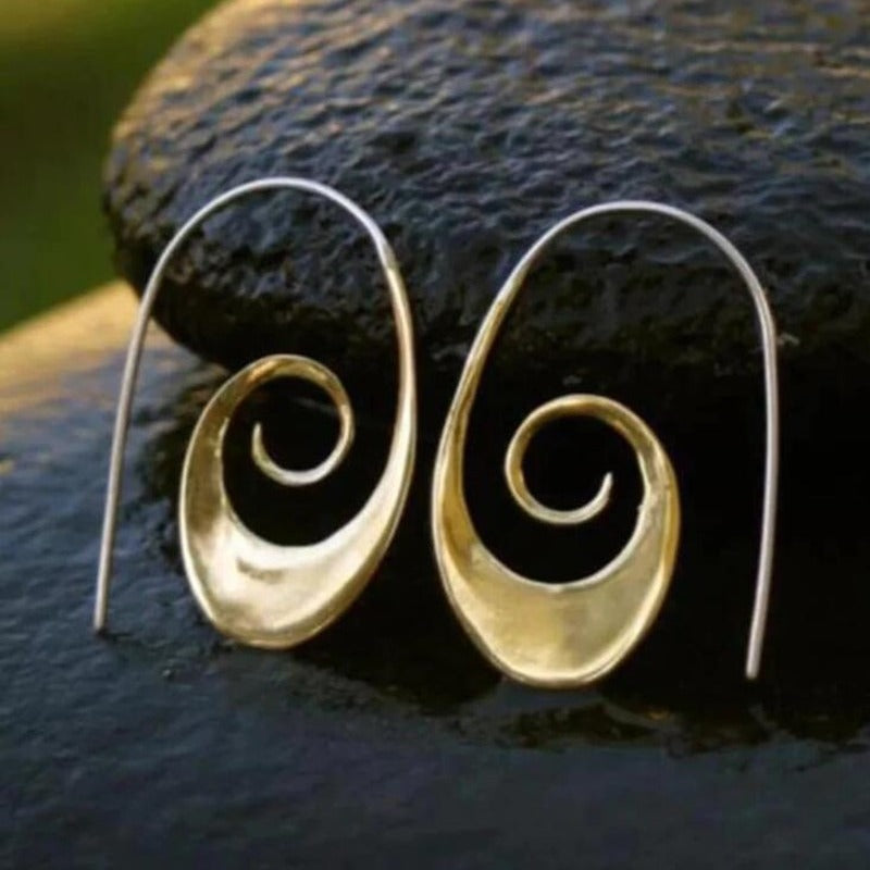 Geometric Spiral Fringe Earrings