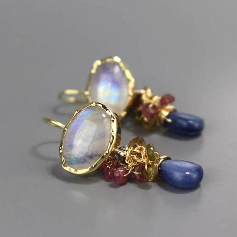 Vertical Colored Stone Earrings