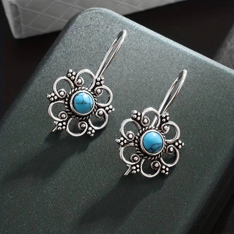Turquoise Petal Vintage Earrings