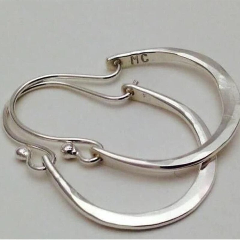 Silver Hooded Openwork Ear Clips