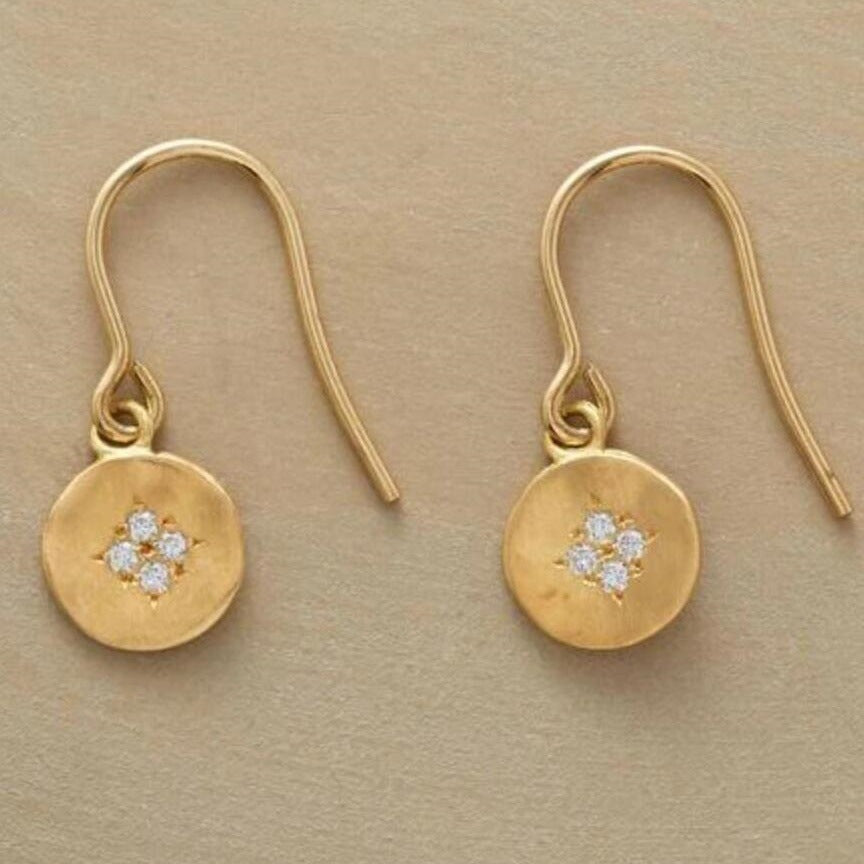 Disk Diamond Vintage Ear Hooks