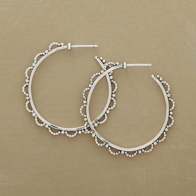 Openwork Wave Hoop Earrings