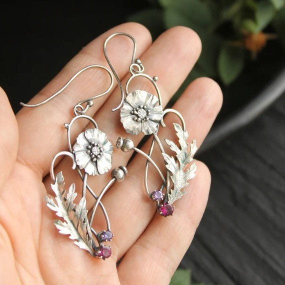 Plant Flower Tribal Earrings