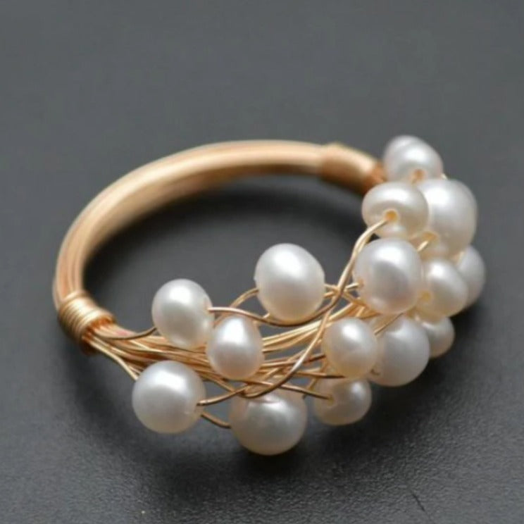 Pearl Coiled Wire Ring | Minimalist Women's Jewelry
