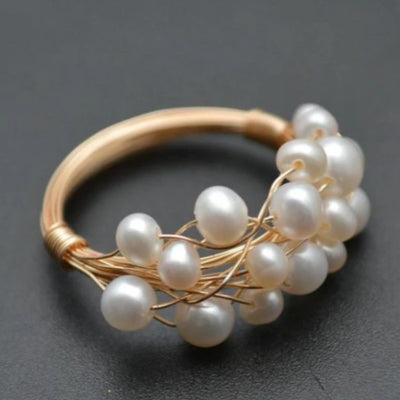 Pearl Coiled Wire Ring | Minimalist Women's Jewelry