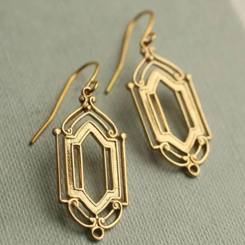 Geometric Openwork Ear Drops