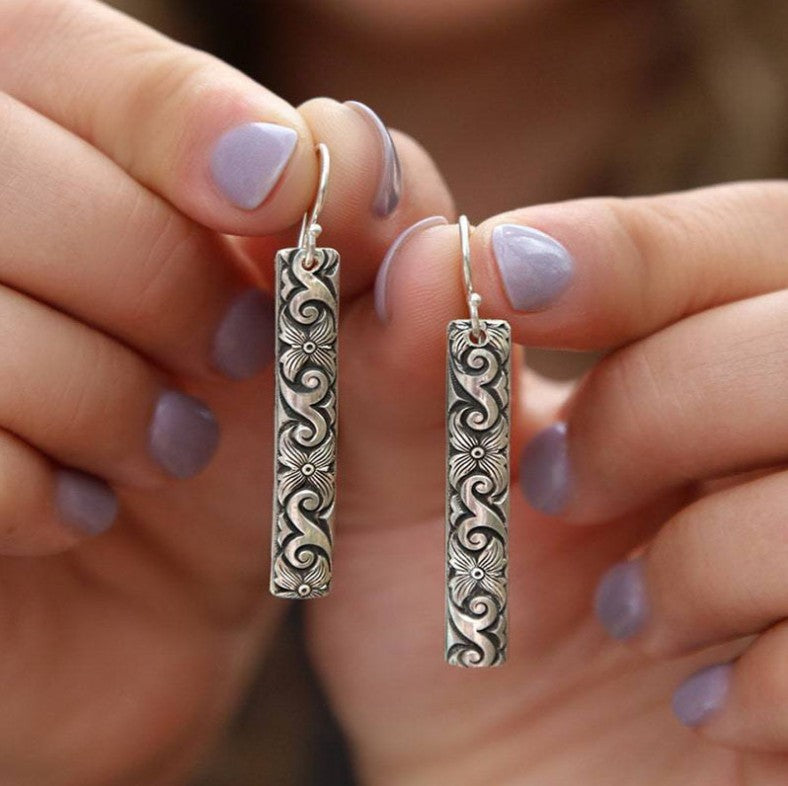 Geometric Green Gemstone Fringe Earrings