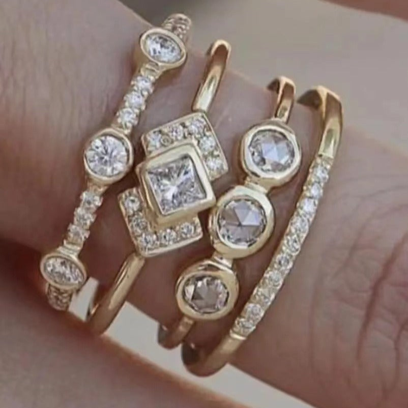 Four-Piece Gold Ring Set