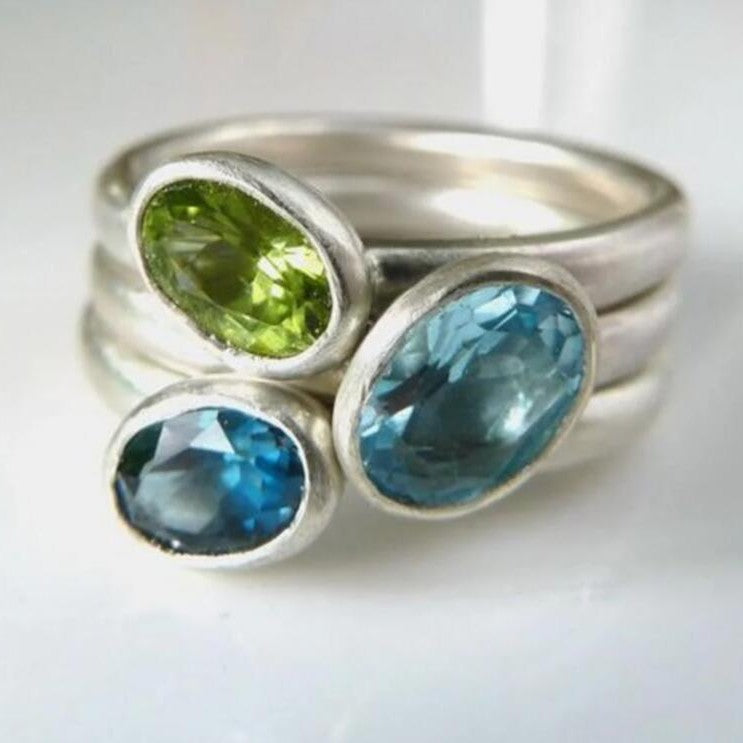 Three-Piece Irregular Stone Ring