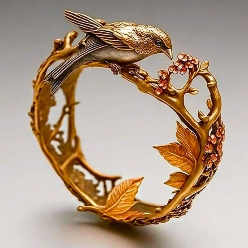 Bird & Floral Branch Ring | Delicate Vintage Rings