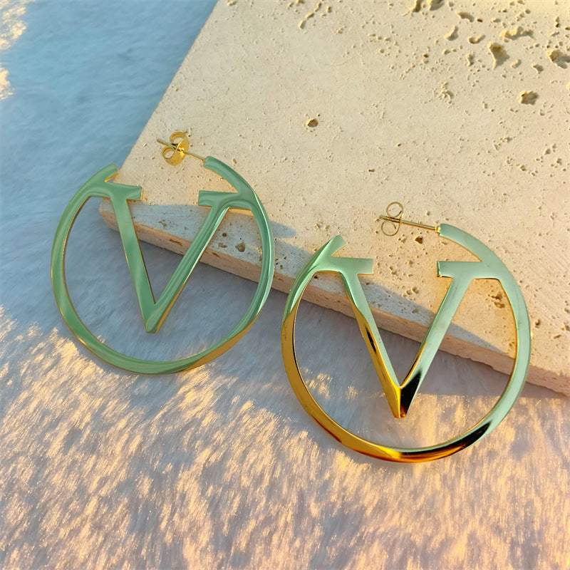 V-Shaped Titanium Steel Earrings